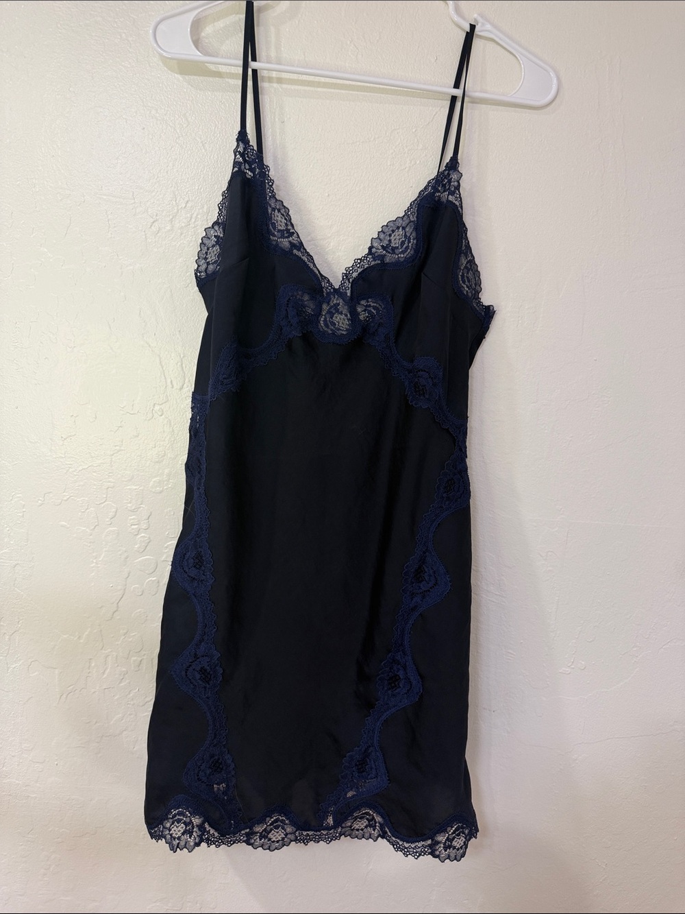 Victoria's Secret Navy Lace-Trim Slip Chemise